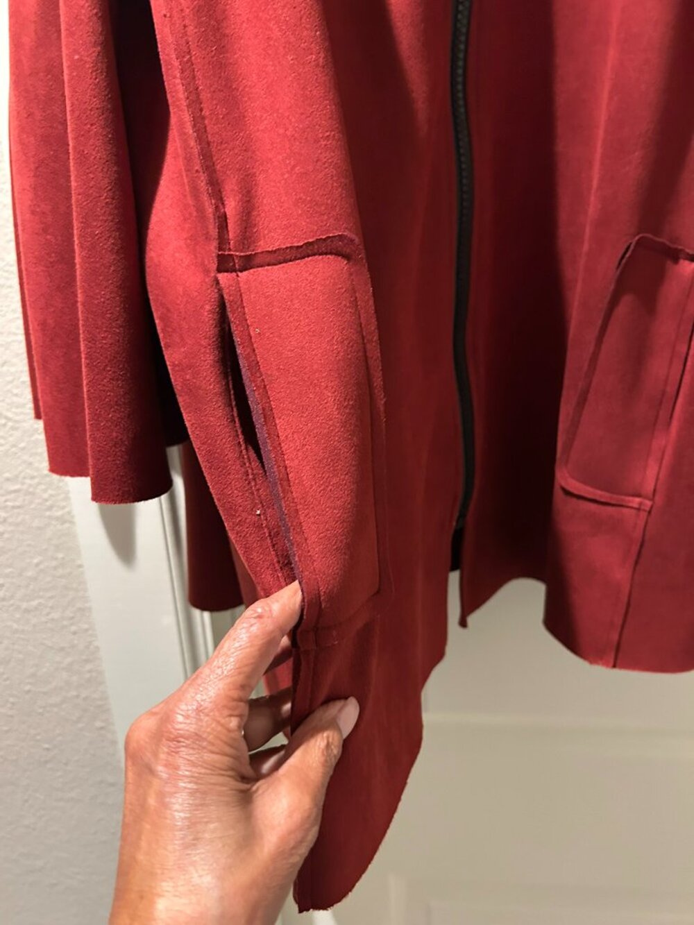 IC by Connie K Ultrasuede Swing Jacket Belted Bell Sleeves XL - Picture 6 of 6